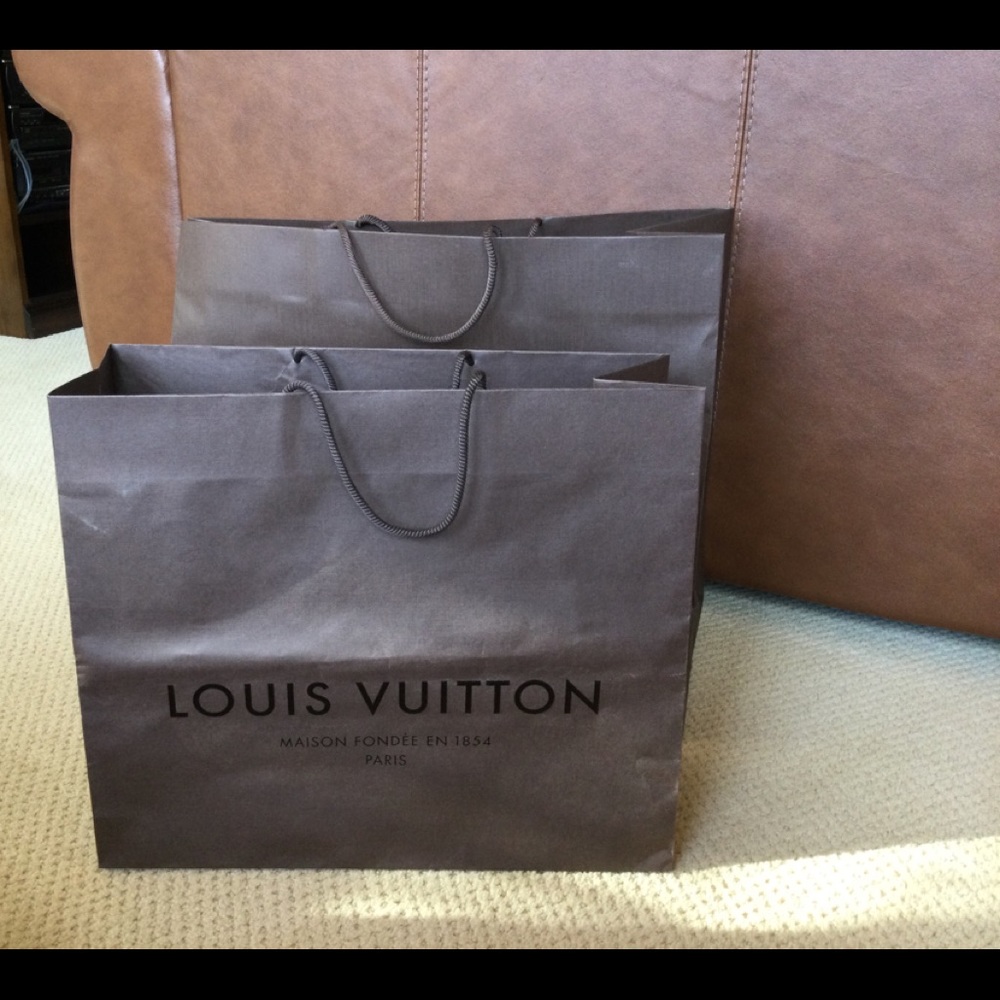 Rare Vintage Bundle Louis Vuitton 2 brown shopping bags